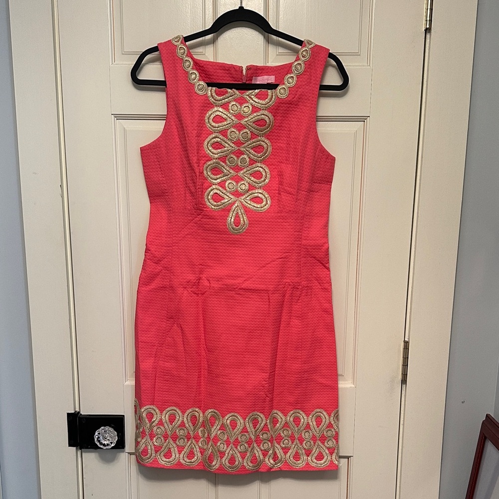 Lilly Pulitzer Pink Dress with Gold Accents